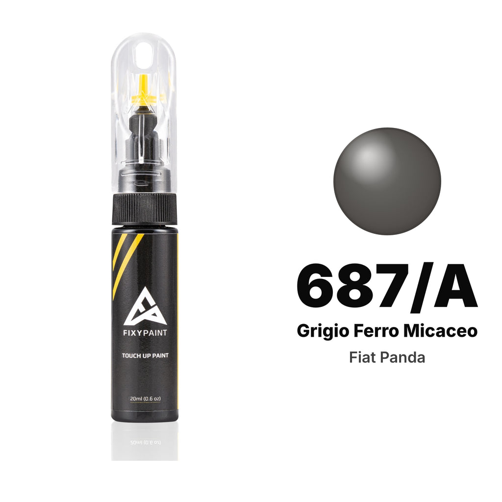 Touch-up paint for Fiat Panda 687/A Grigio Ferro Micaceo, Basic kit
