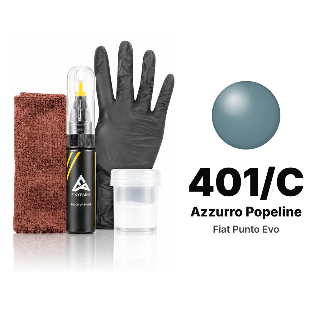Touch-up paint for Fiat Punto Evo 401/C Azzurro Popeline, Complete kit
