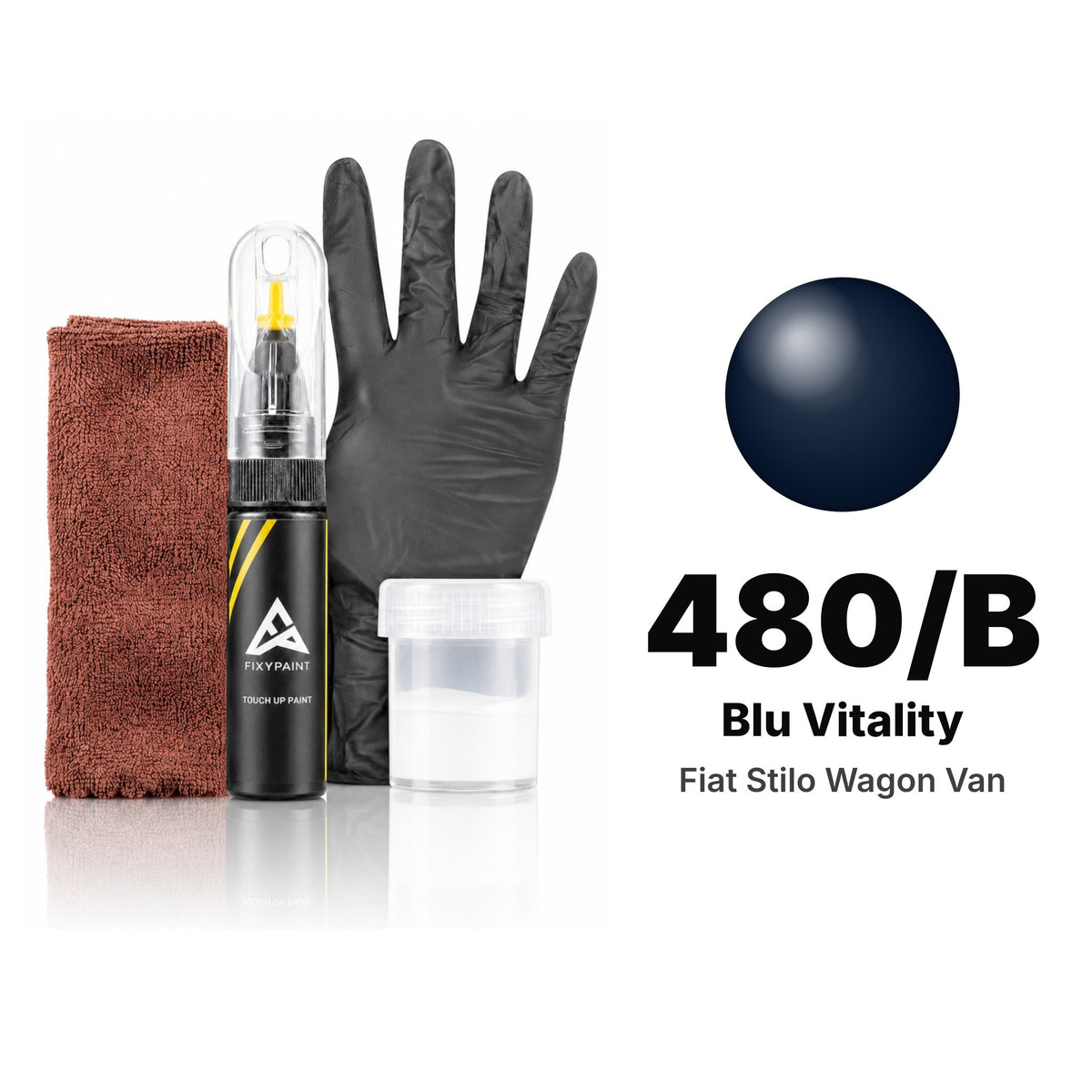 Touch-up paint for Fiat Stilo Wagon Van 480/B Blu Vitality, Complete kit