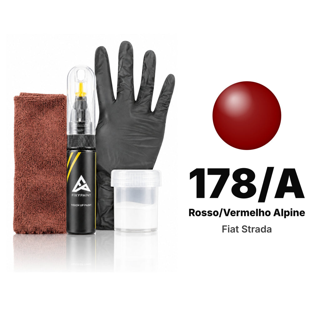 Touch-up paint for Fiat Strada 178/A Rosso/Vermelho Alpine, Complete kit