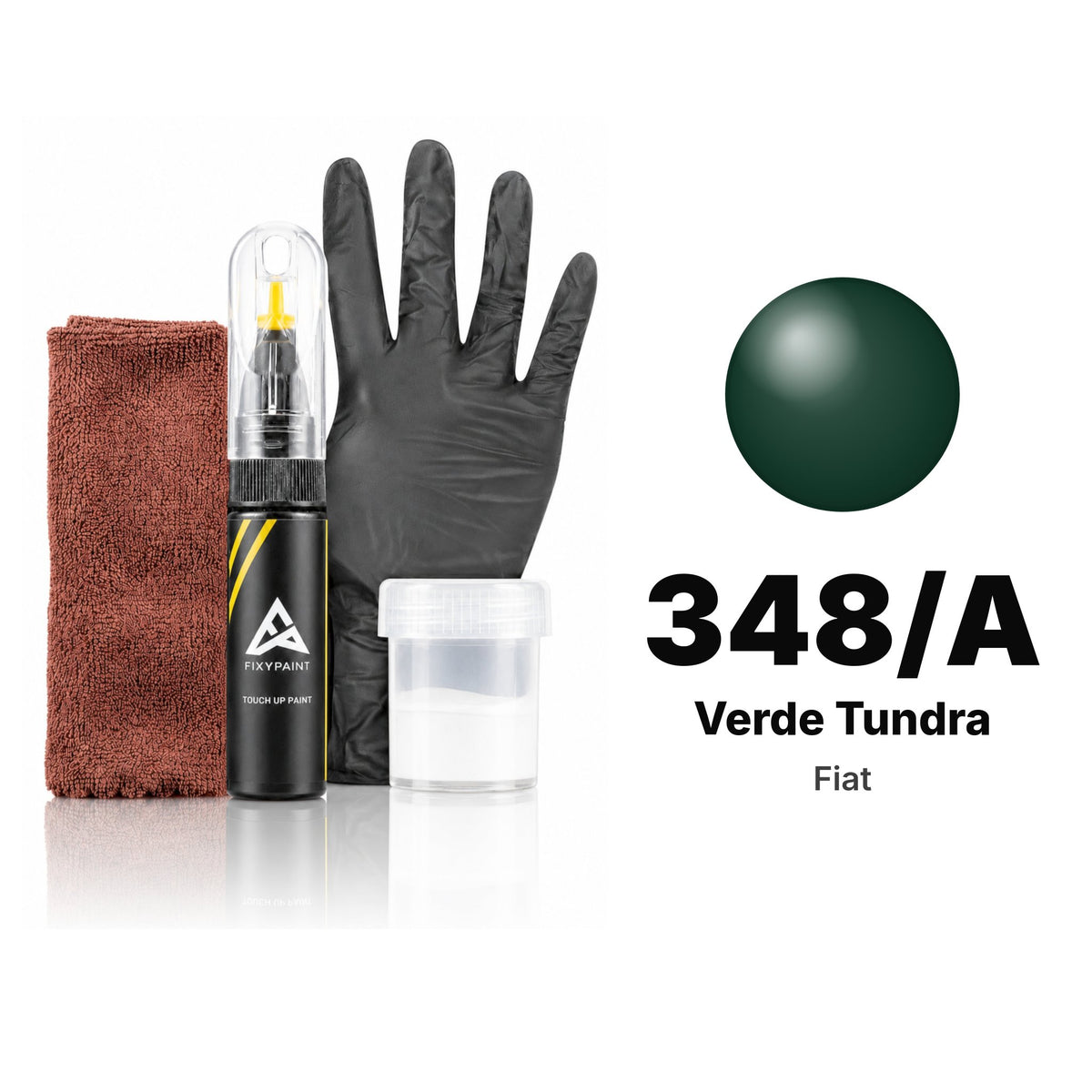 Touch-up paint for Fiat 348/A Verde Tundra, Complete kit