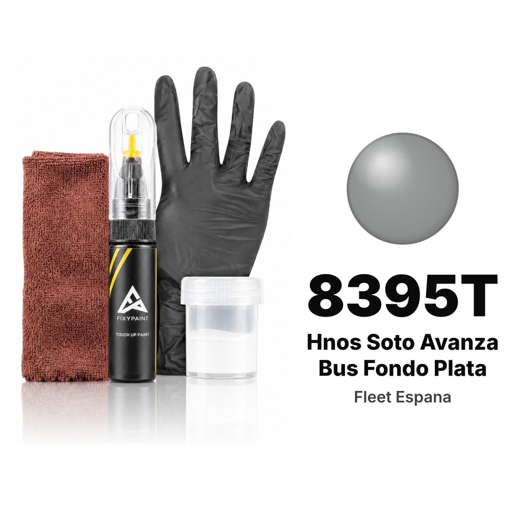 Touch-up paint for Fleet Espana 8395T Hnos Soto Avanza Bus Fondo Plata, Complete kit
