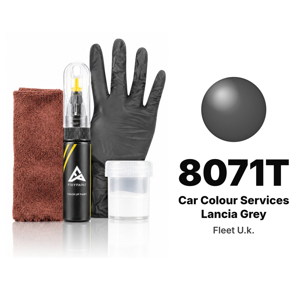 Touch-up paint for Fleet U.k. 8071T Car Colour Services Lancia Grey, Complete kit