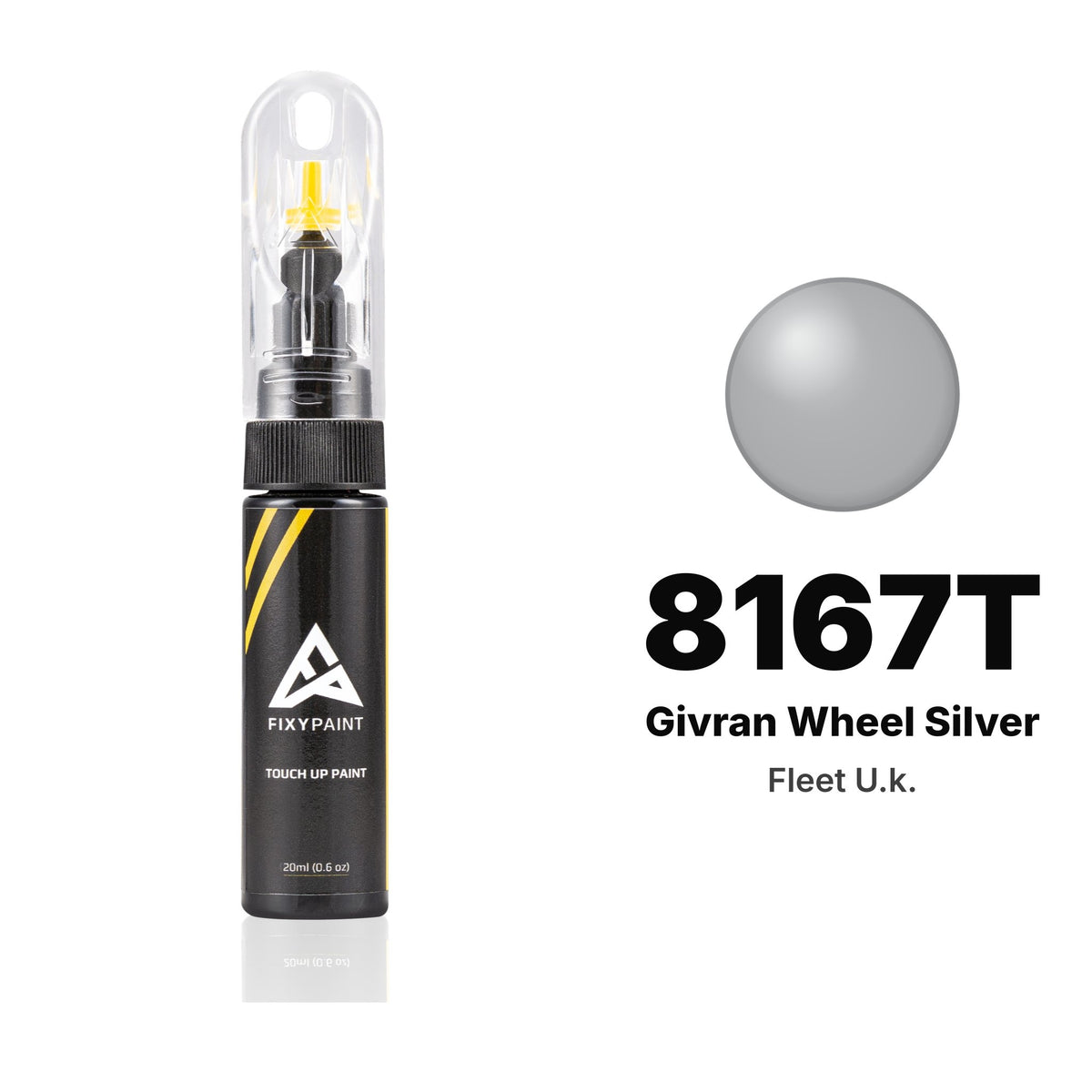 Touch-up paint for Fleet U.k. 8167T Givran Wheel Silver, Basic kit
