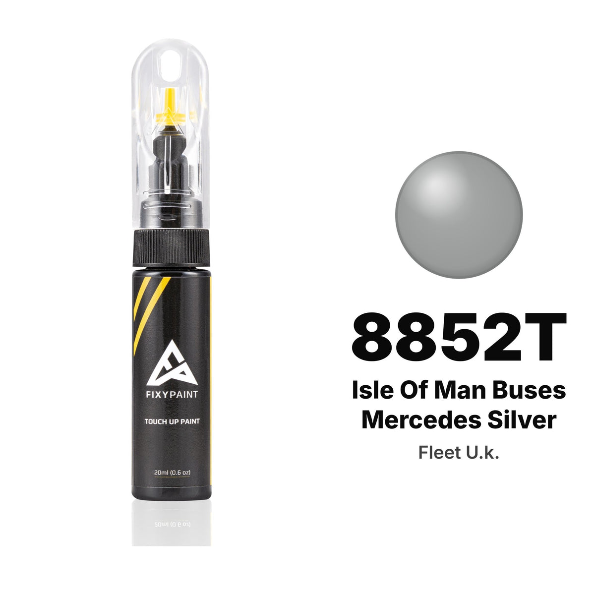 Peinture de retouche pour Fleet UK – 8852T Isle of Man Buses Mercedes Silver (tous modèles, depuis 2019), kit Basique
