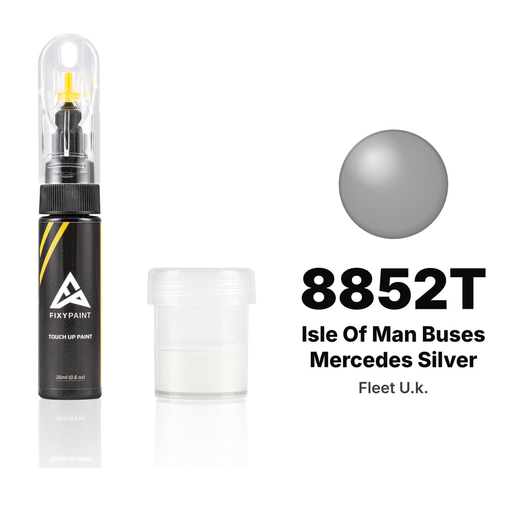 Peinture de retouche pour Fleet UK – 8852T Isle of Man Buses Mercedes Silver (tous modèles, depuis 2019), kit Standard