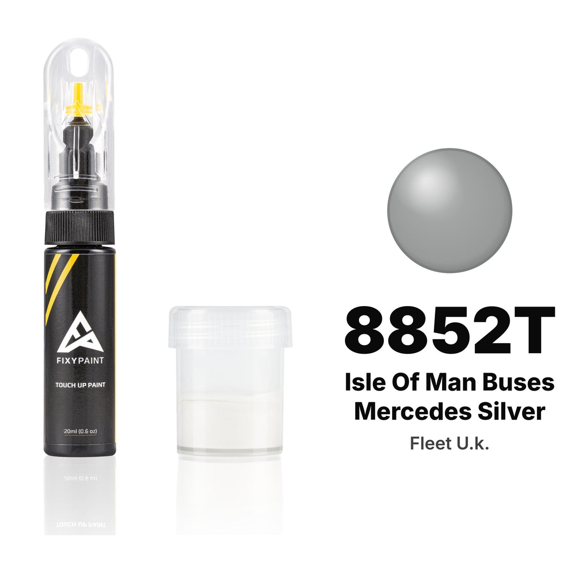 Peinture de retouche pour Fleet UK – 8852T Isle of Man Buses Mercedes Silver (tous modèles, depuis 2019), kit Standard
