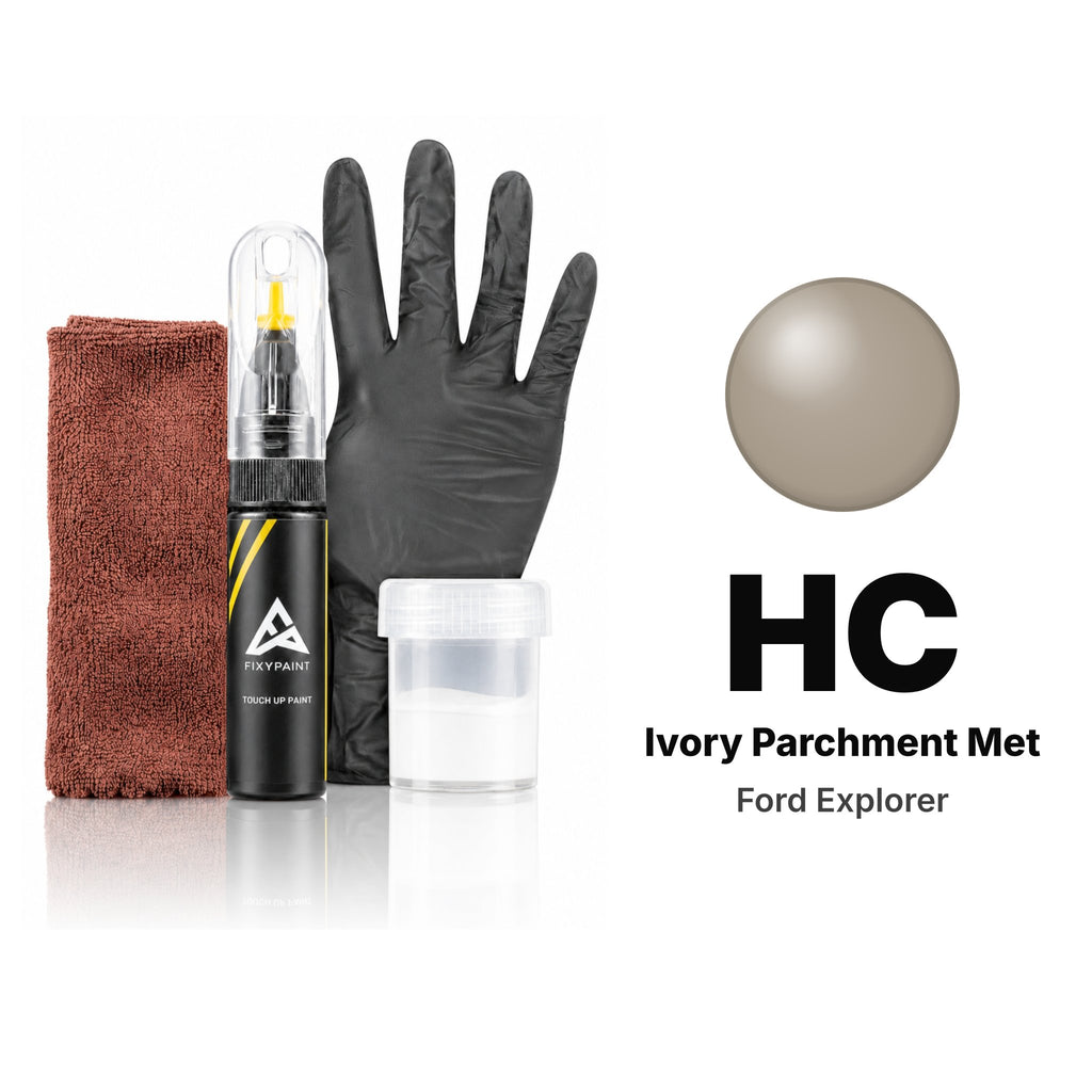 Touch-up paint for Ford Explorer HC Ivory Parchment Met, Complete kit