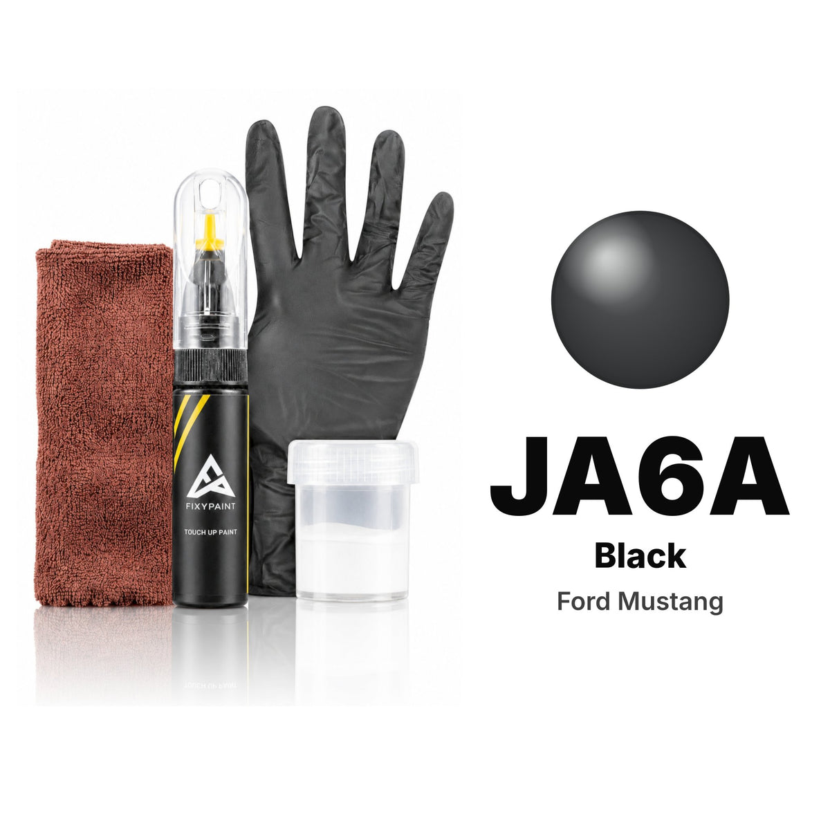 Touch-up paint for Ford Mustang JA6A Black, Complete kit