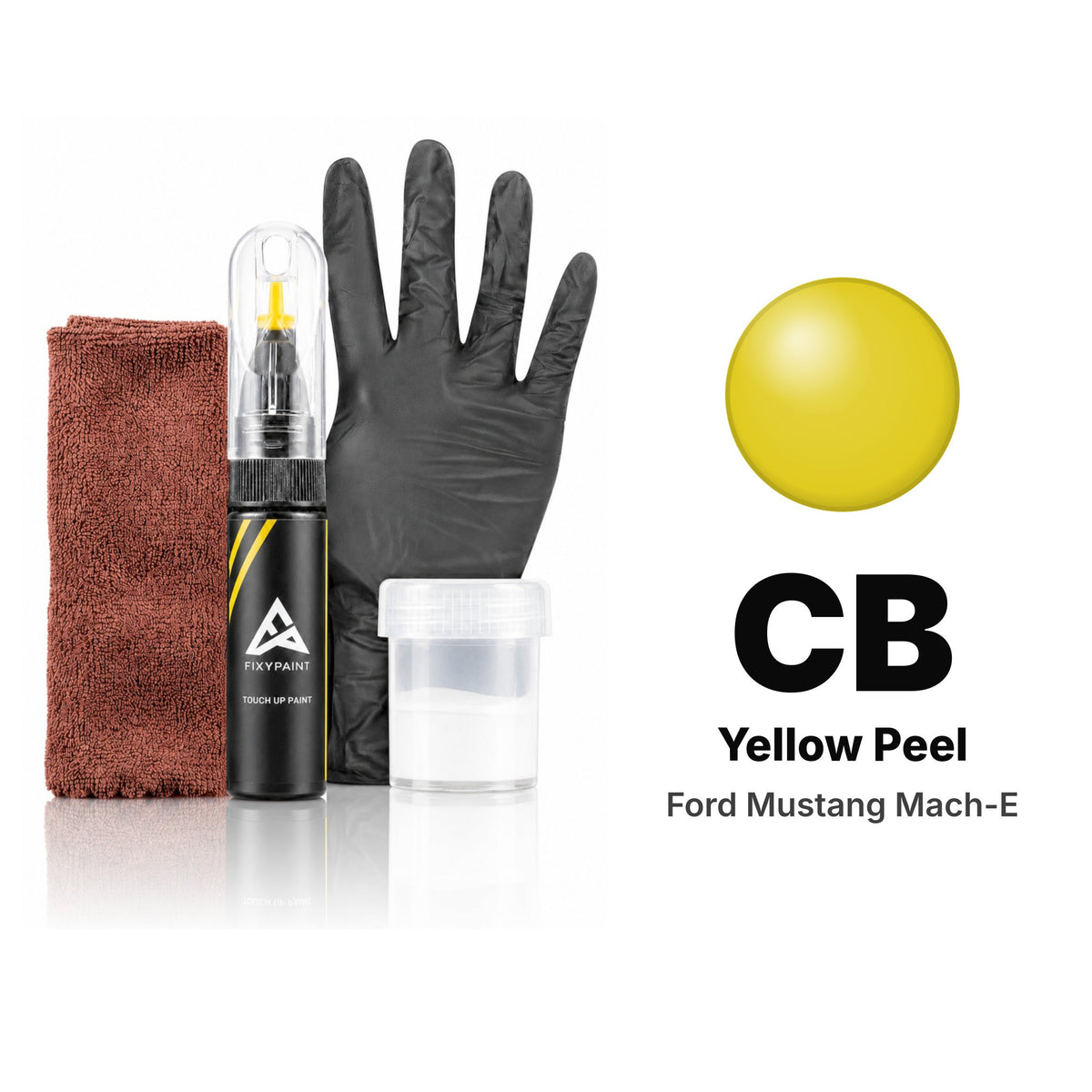 Lackstift für Ford Mustang Mach-E – CB Yellow Peel (2024–2025), Set Komplett