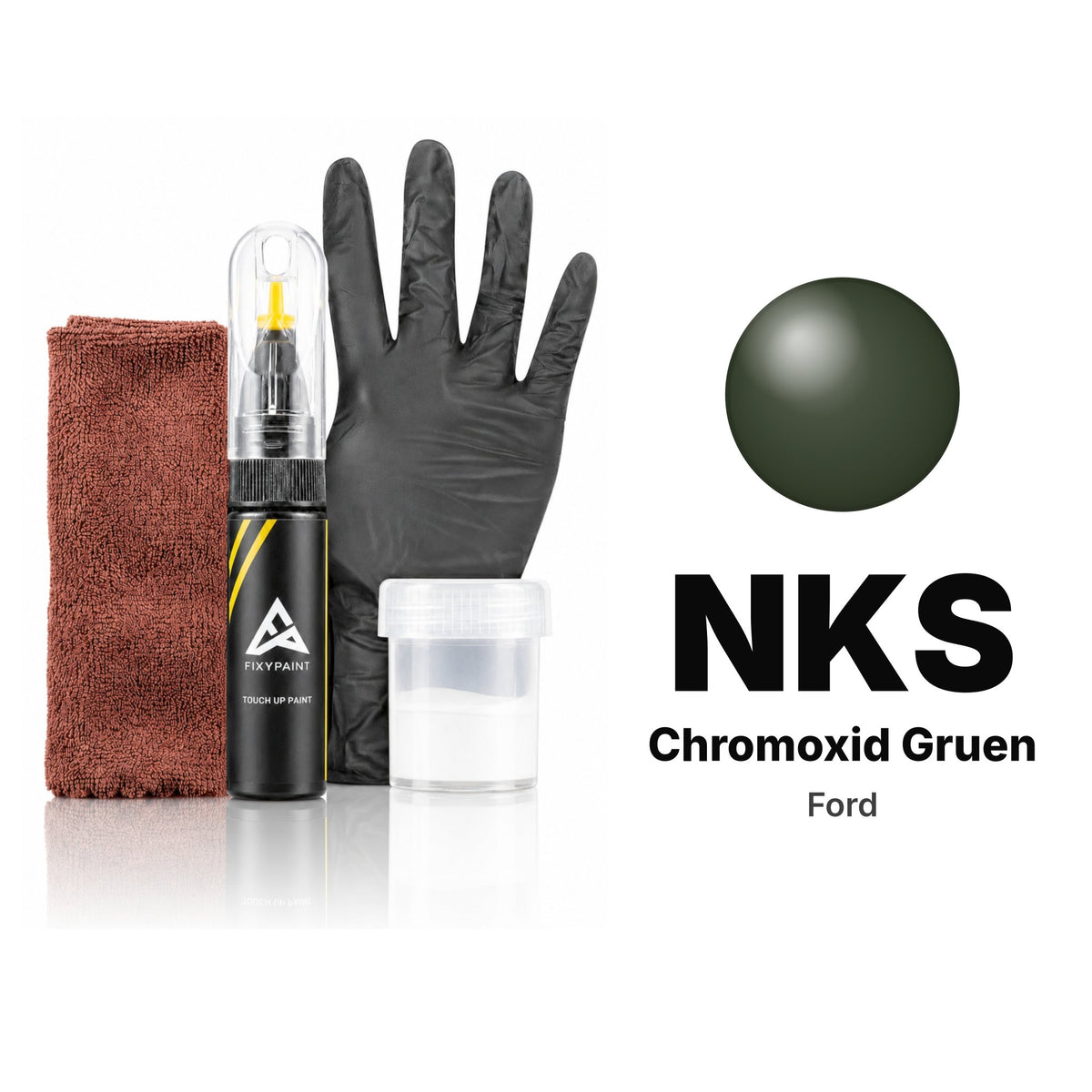 Touch-up paint for Ford NKS Chromoxid Gruen, Complete kit