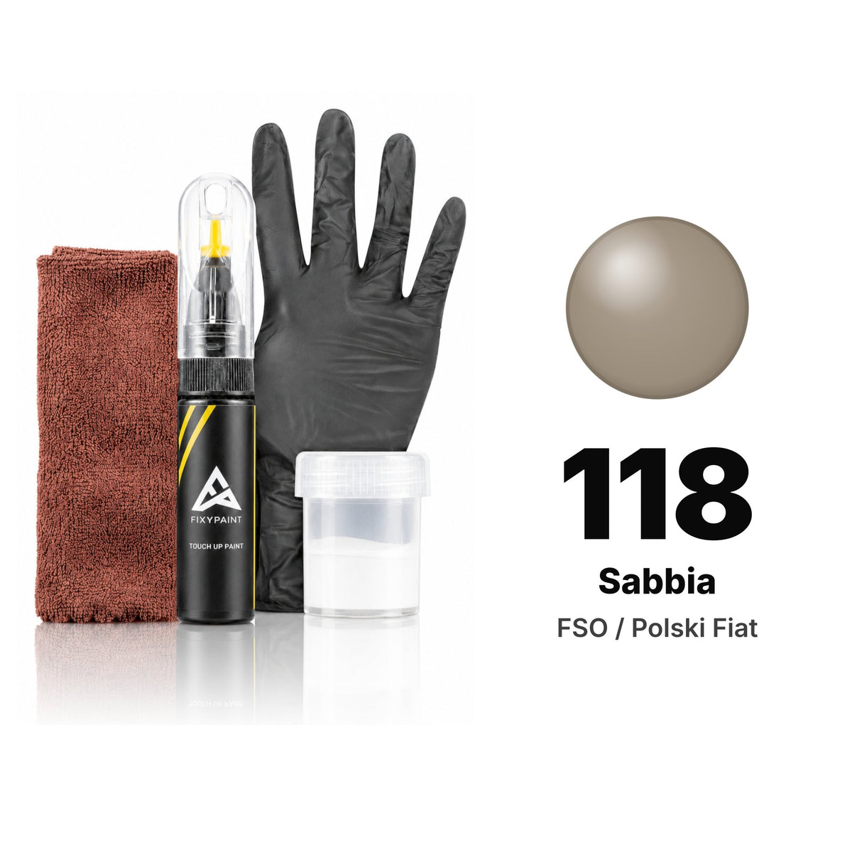 Vernice ritocco per FSO / Polski Fiat – 118 Sabbia (tutti i modelli, 1994–2001), kit Completo