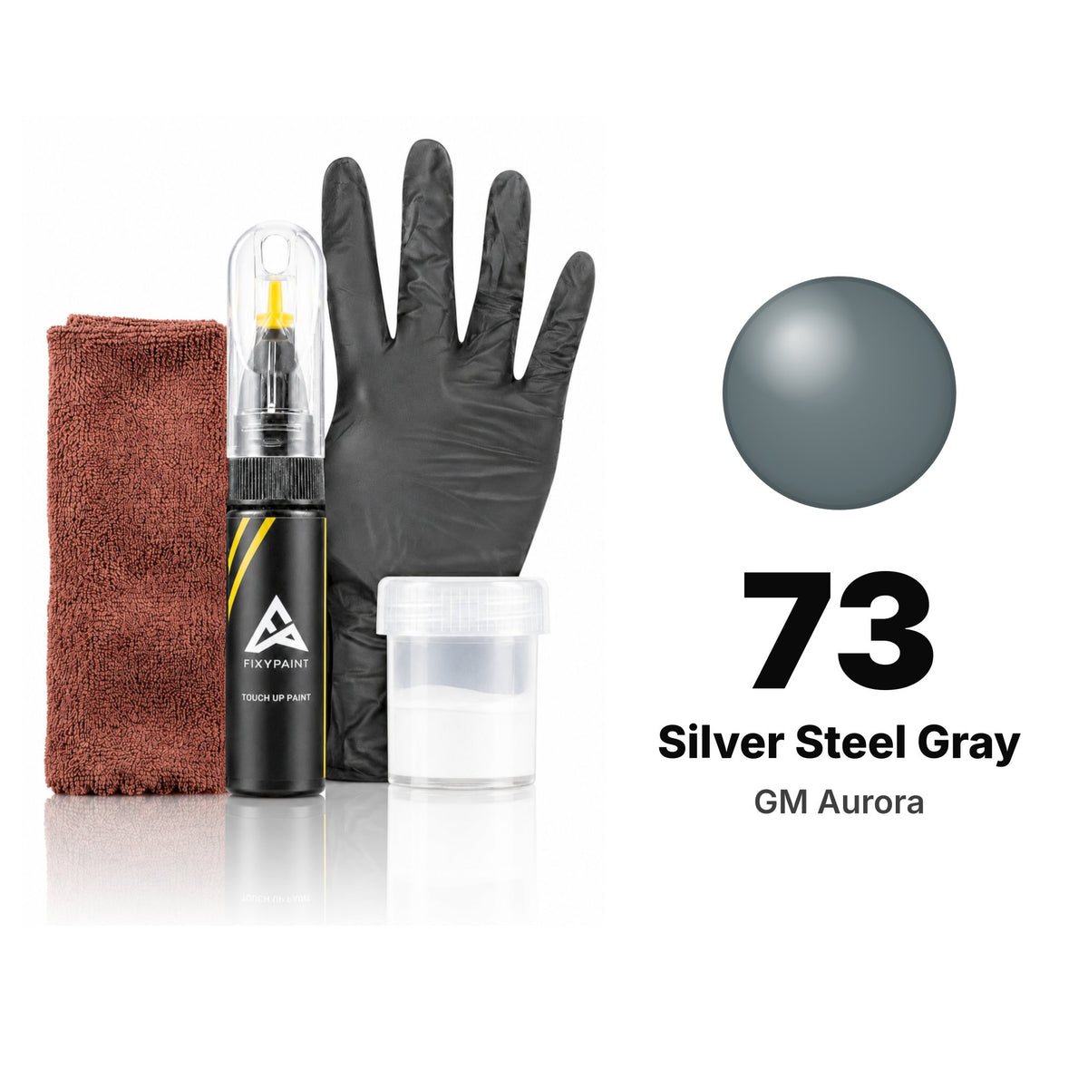 Touch-up paint for GM Aurora 73 Silver Steel Gray, Complete kit
