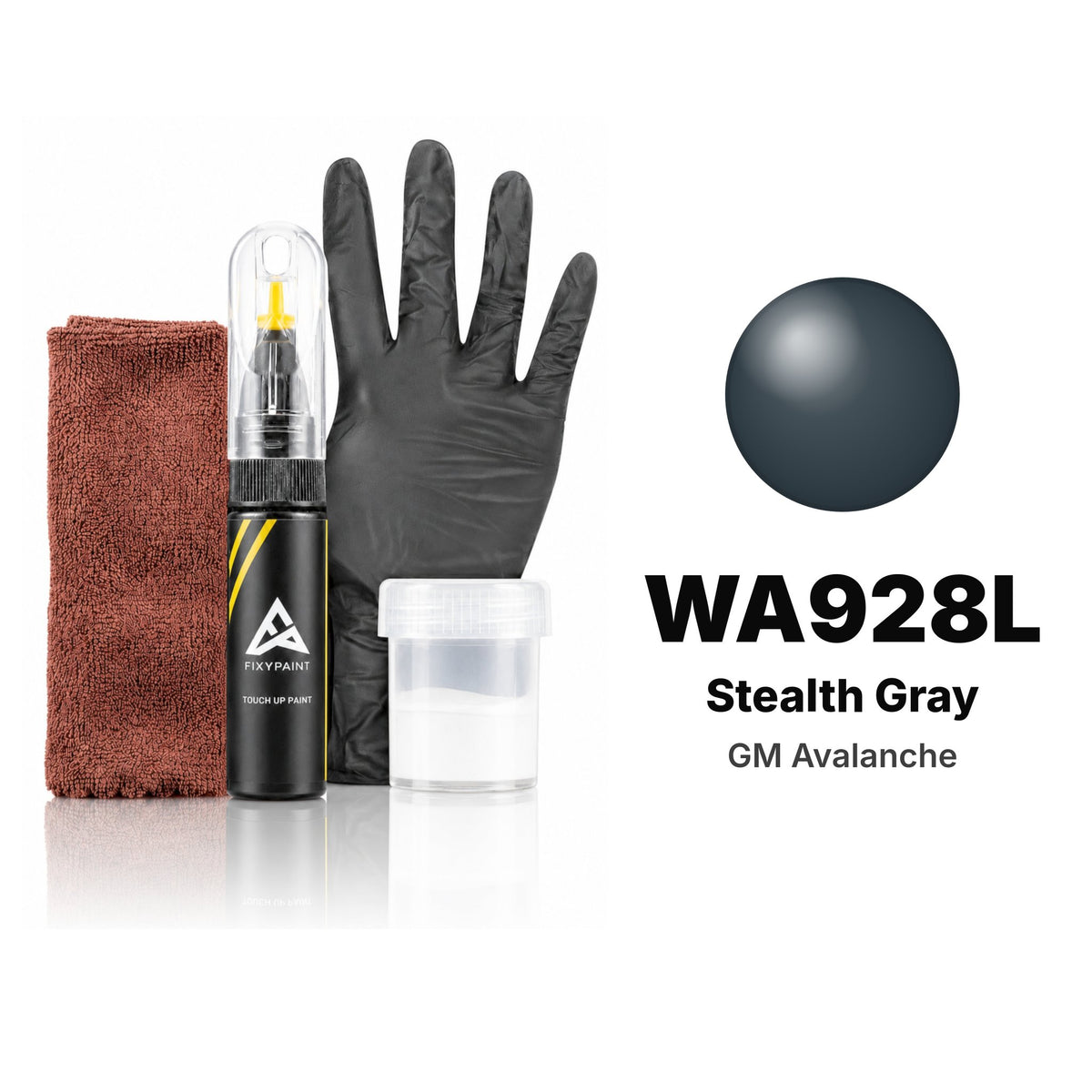 Touch-up paint for GM Avalanche WA928L Stealth Gray, Complete kit