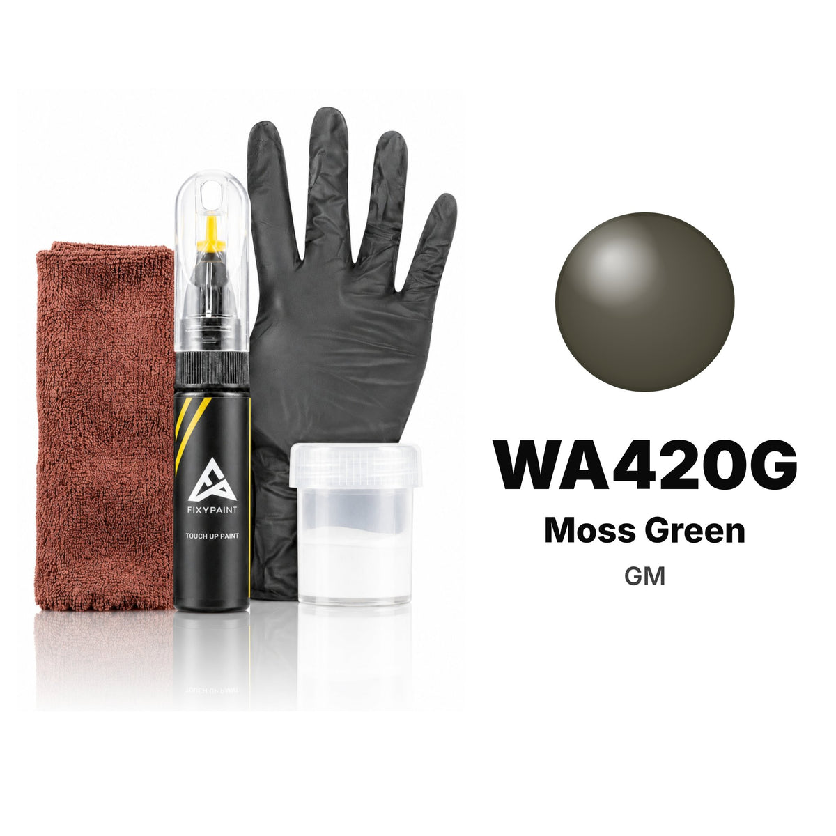 Touch-up paint for GM WA420G Moss Green, Complete kit