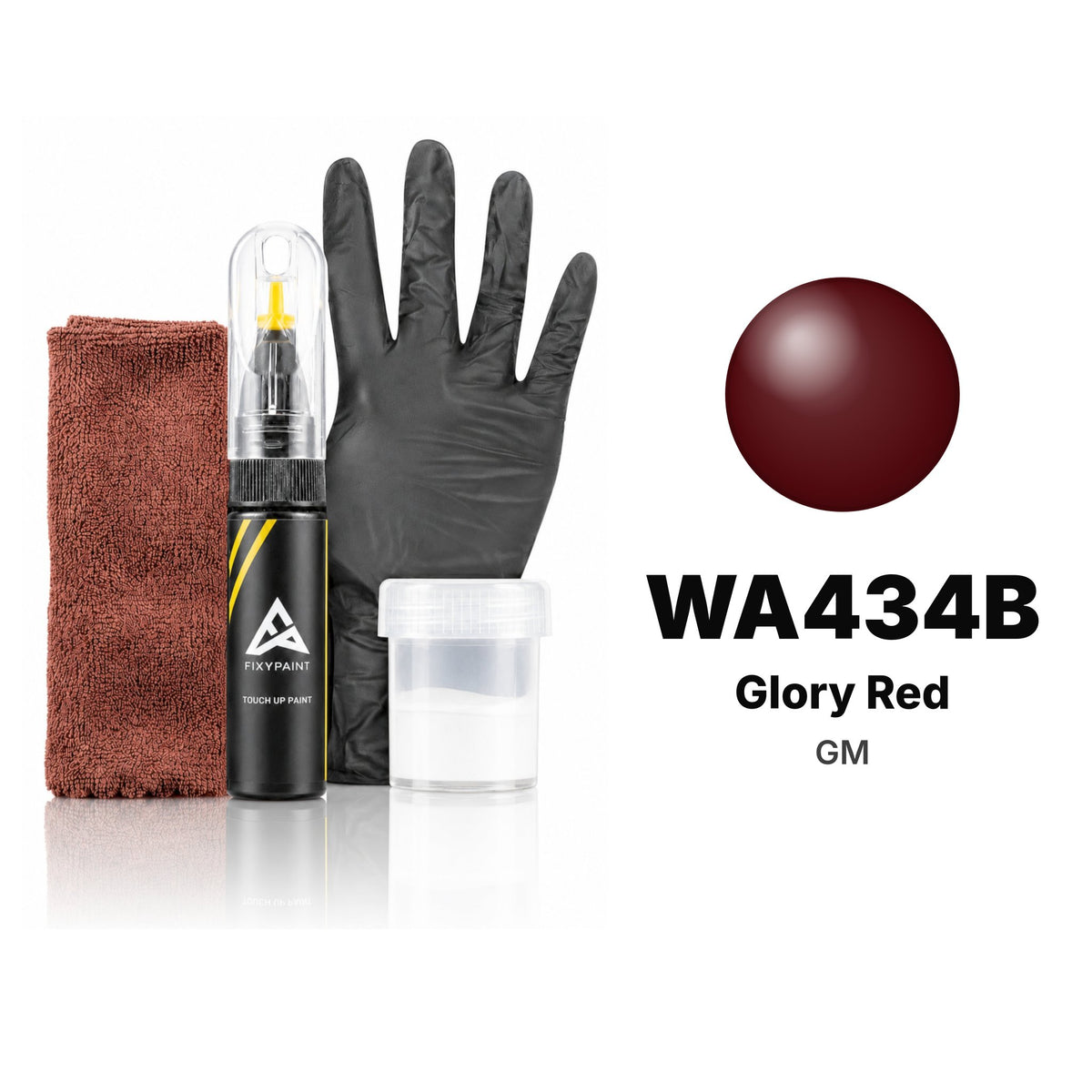 Touch-up paint for GM WA434B Glory Red, Complete kit