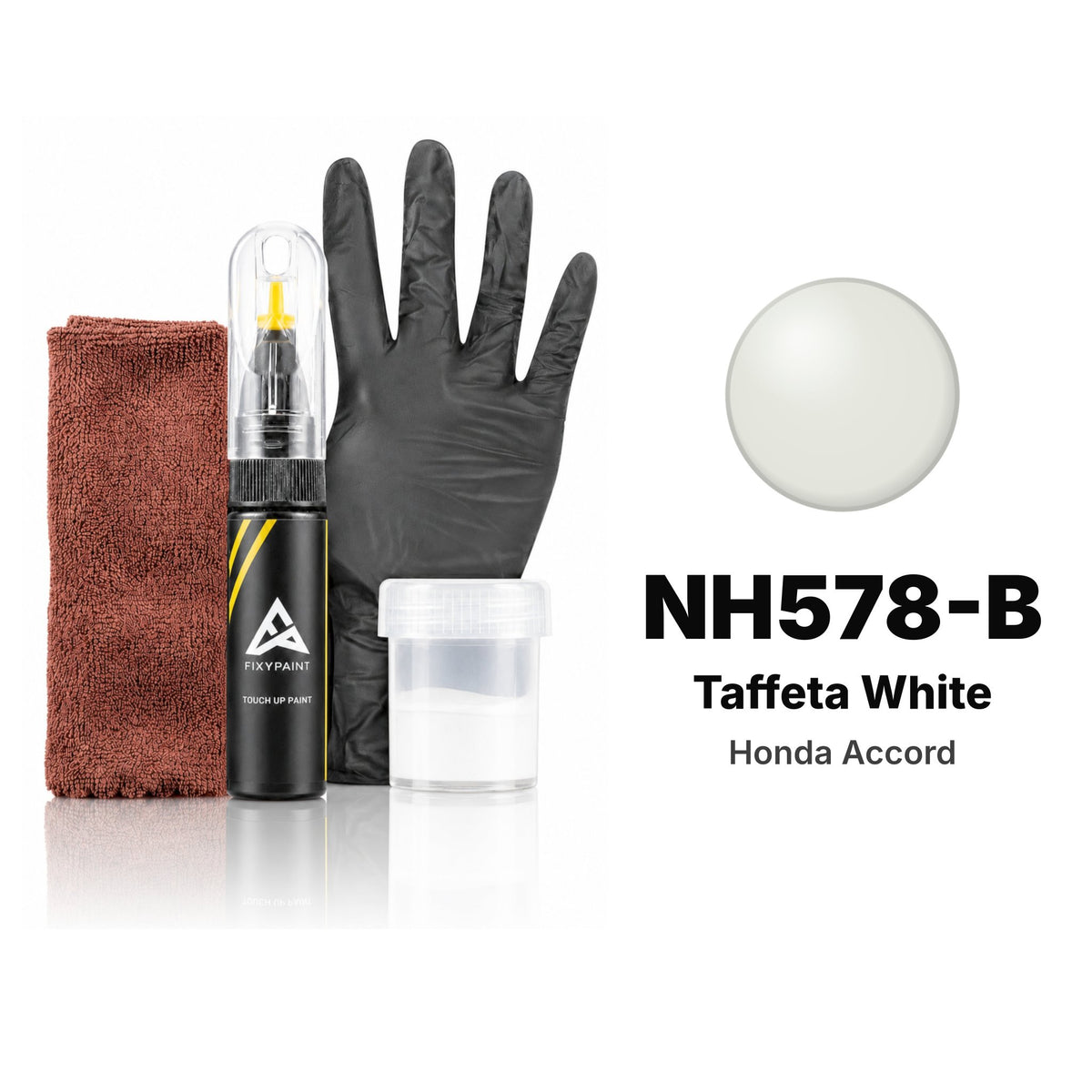 Touch-up paint for Honda Accord NH578-B Taffeta White, Complete kit