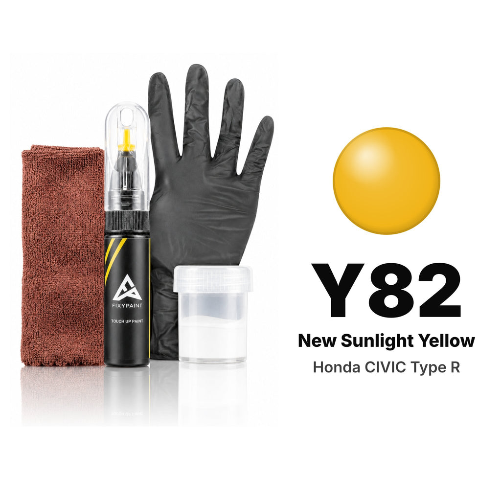 Touch-up paint for Honda Civic Type R Y82 New Sunlight Yellow, Complete kit