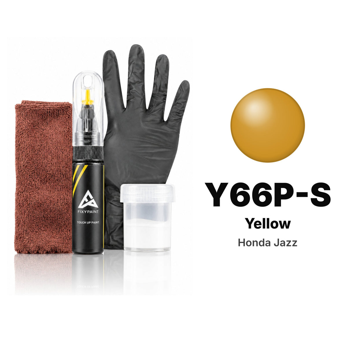 Touch-up paint for Honda Jazz Y66P-S Yellow, Complete kit