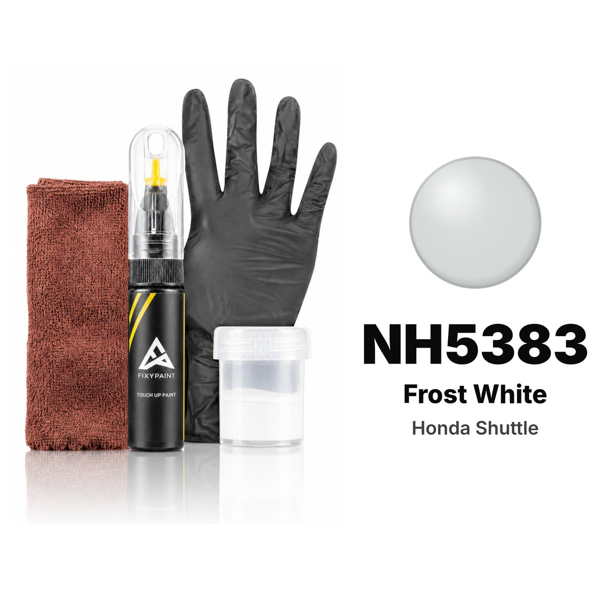Touch-up paint for Honda Shuttle NH5383 Frost White, Complete kit