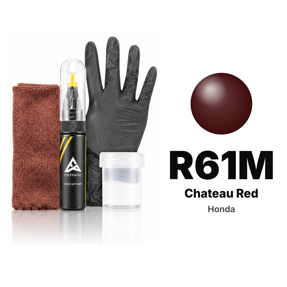 Touch-up paint for Honda R61M Chateau Red, Complete kit