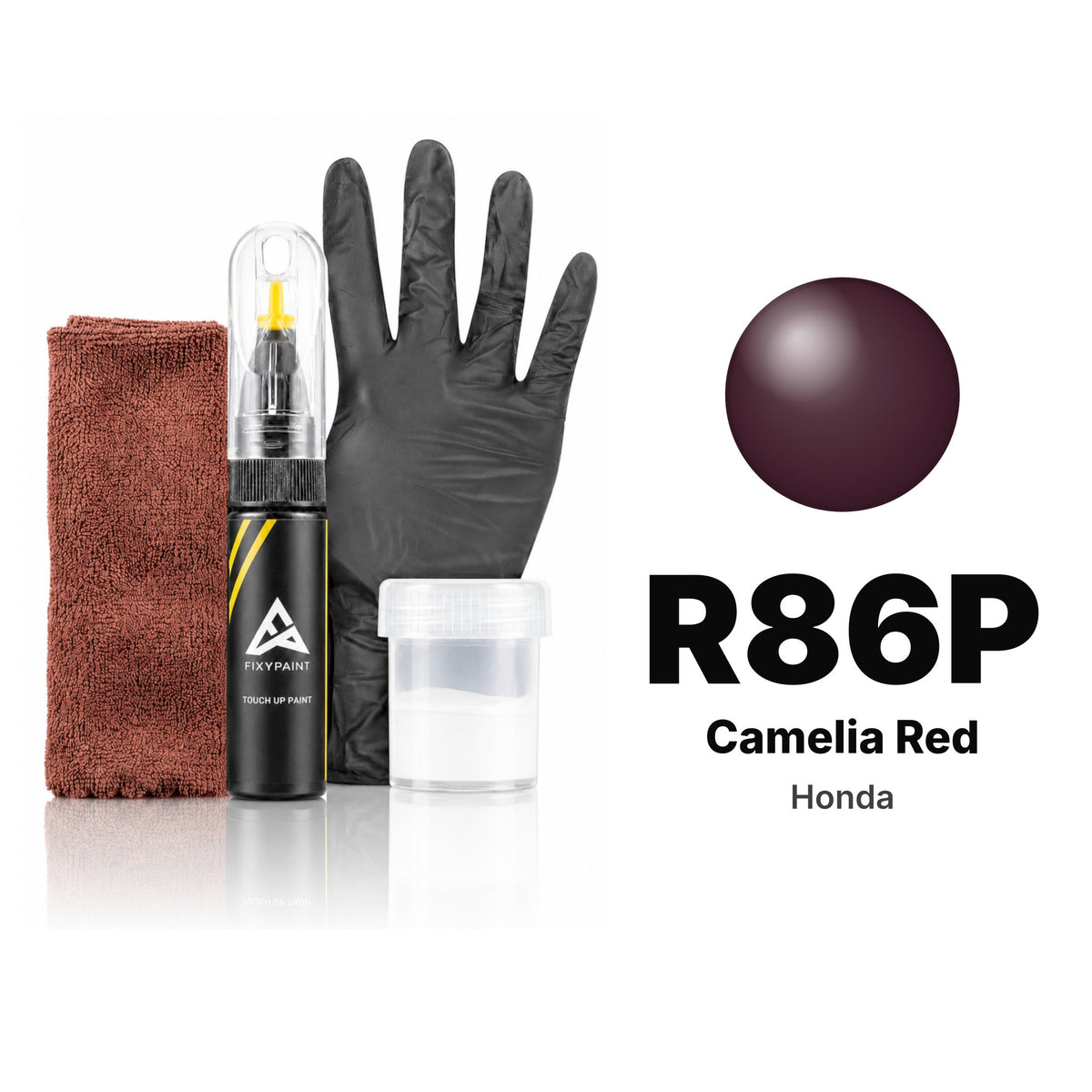 Touch-up paint for Honda R86P Camelia Red, Complete kit