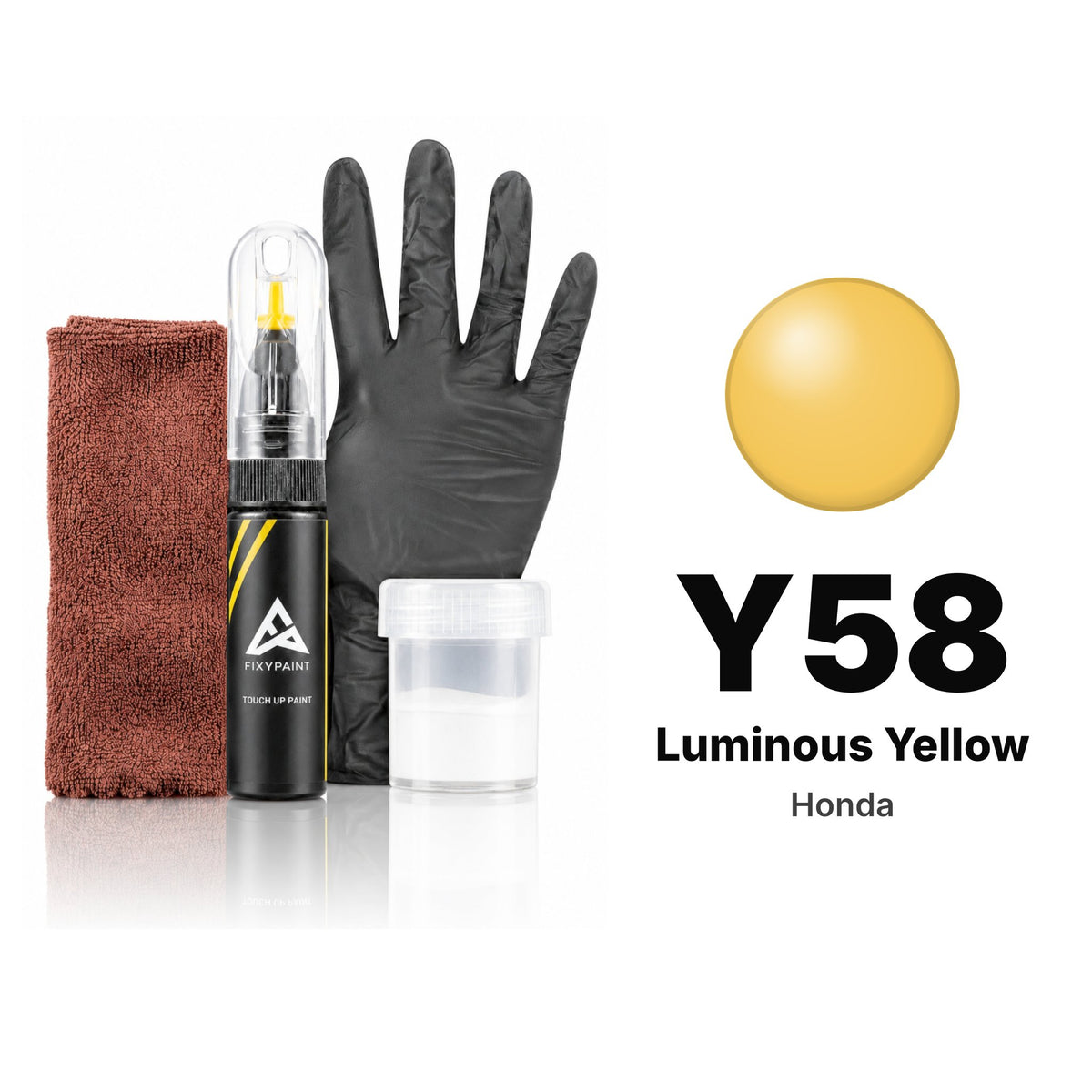 Touch-up paint for Honda Y58 Luminous Yellow, Complete kit