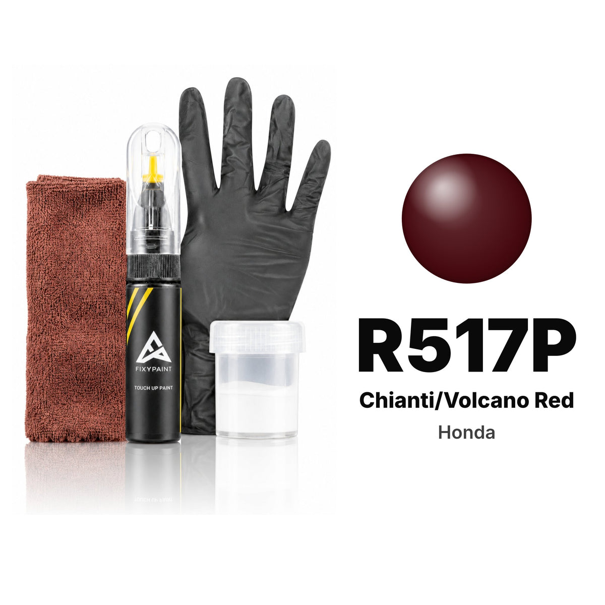 Touch-up paint for Honda R517P Chianti/Volcano Red, Complete kit