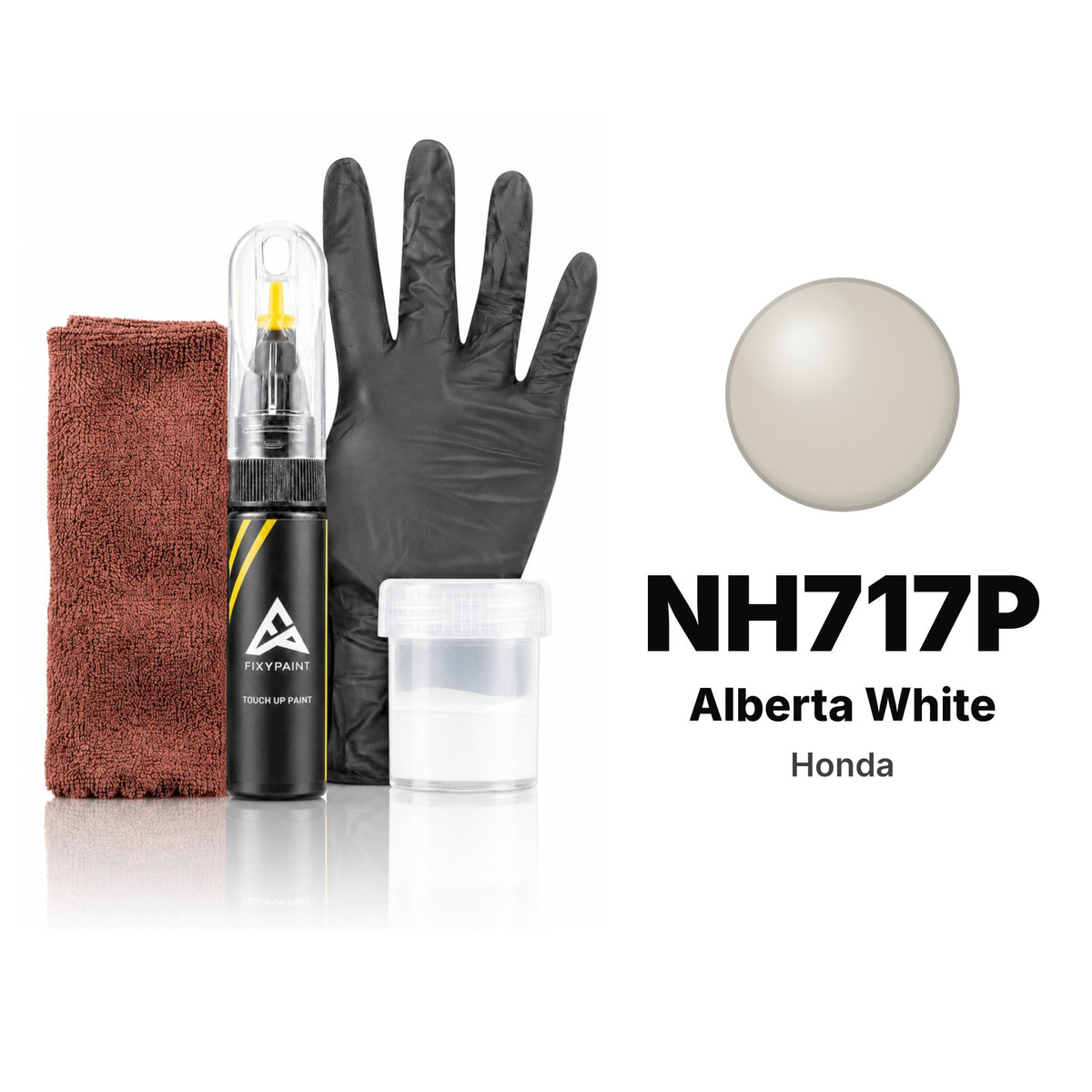 Touch-up paint for Honda NH717P Alberta White, Complete kit