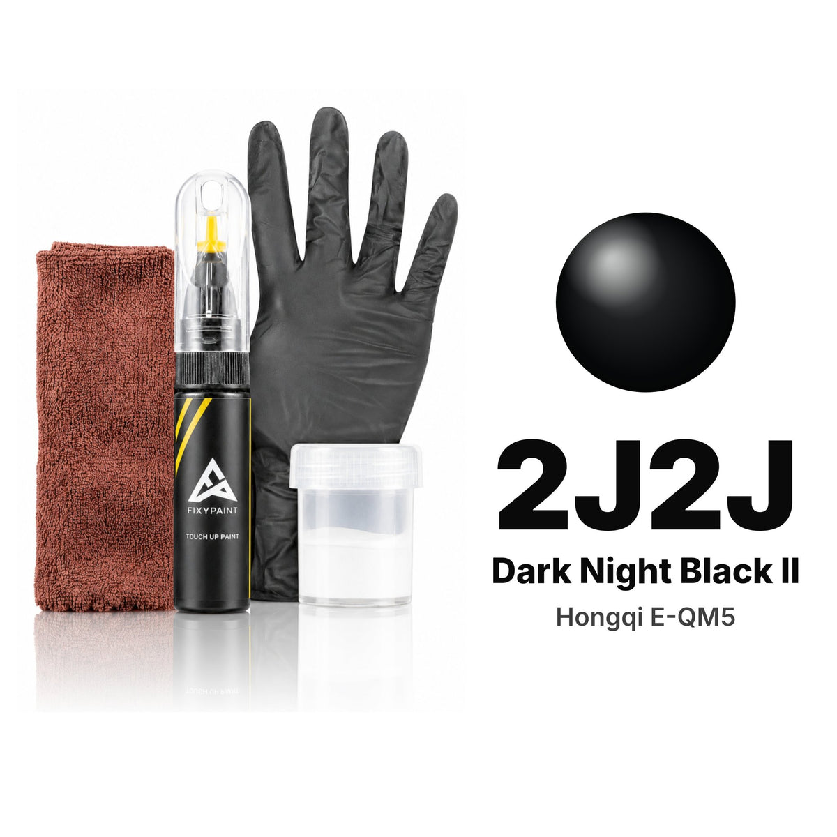 Peinture de retouche pour Hongqi E-QM5 – 2J2J Dark Night Black II (2022–2025), kit Complet