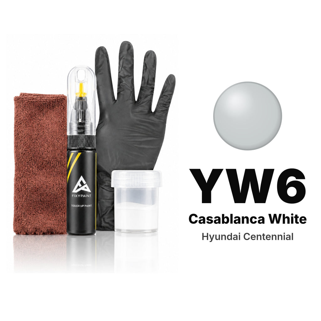 Touch-up paint for Hyundai Centennial YW6 Casablanca White, Complete kit