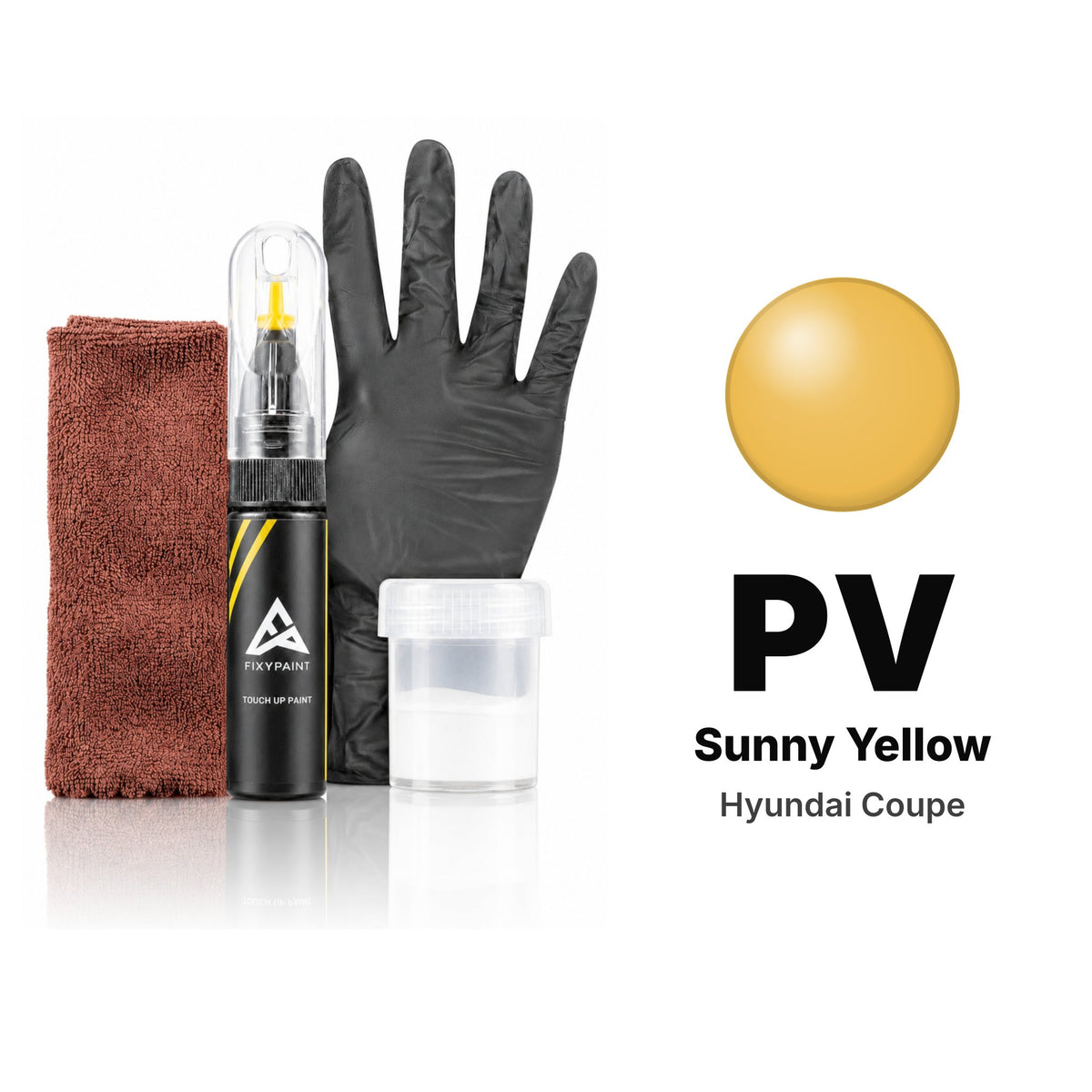 Touch-up paint for Hyundai Coupe PV Sunny Yellow, Complete kit