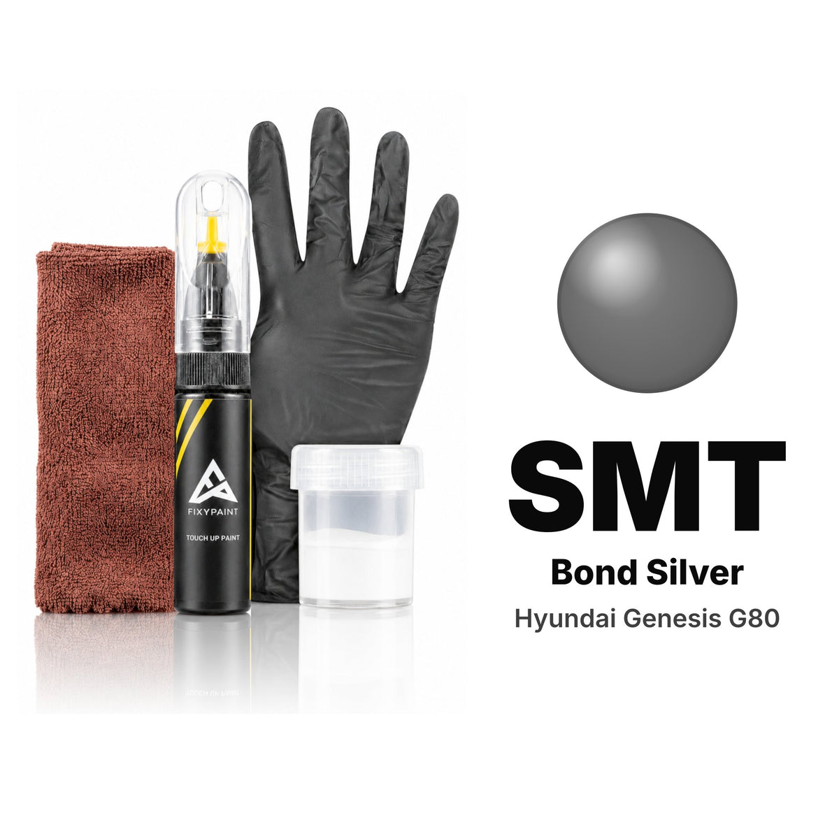 Touch-up paint for Hyundai Genesis G80 SMT Bond Silver, Complete kit