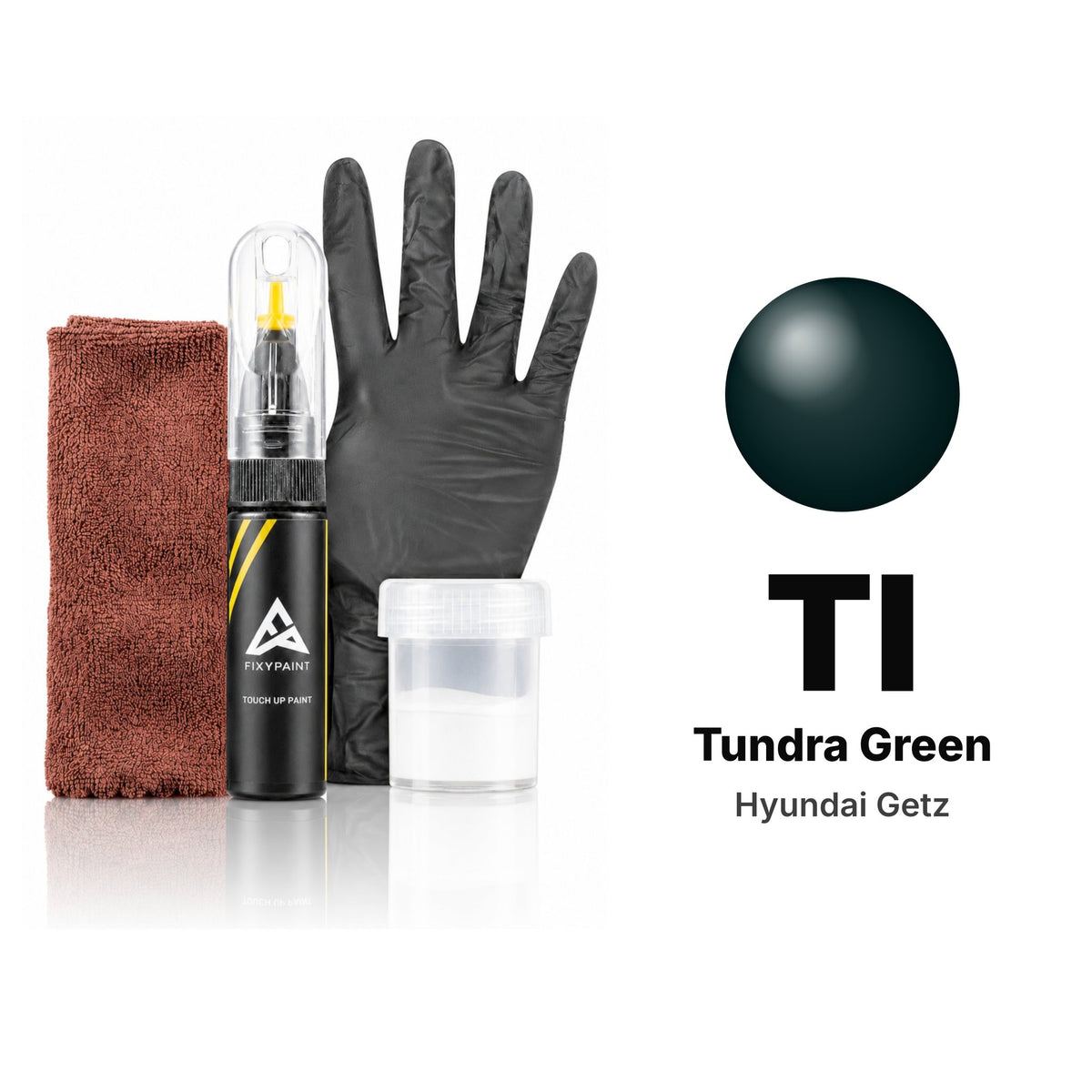 Touch-up paint for Hyundai Getz TI Tundra Green, Complete kit