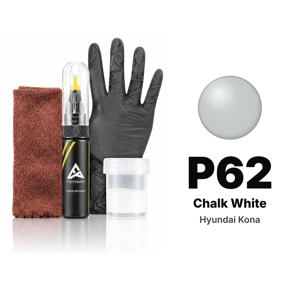 Lackstift für Hyundai Kona – P62 Chalk White (2019–2020), Set Komplett