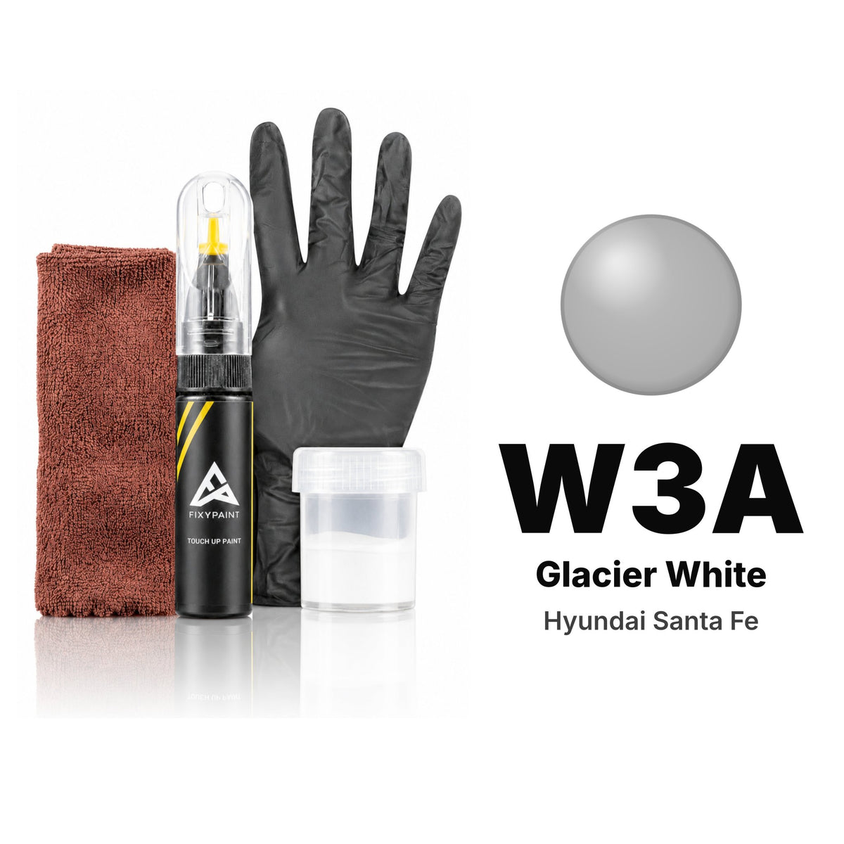 Touch-up paint for Hyundai Santa Fe W3A Glacier White, Complete kit