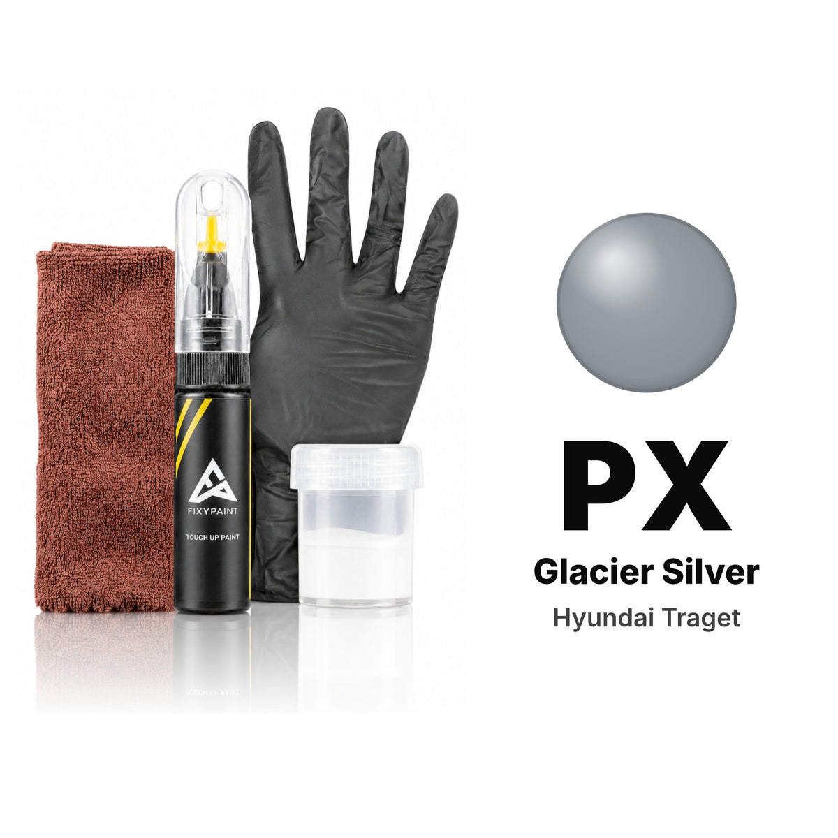 Touch-up paint for Hyundai Traget PX Glacier Silver, Complete kit