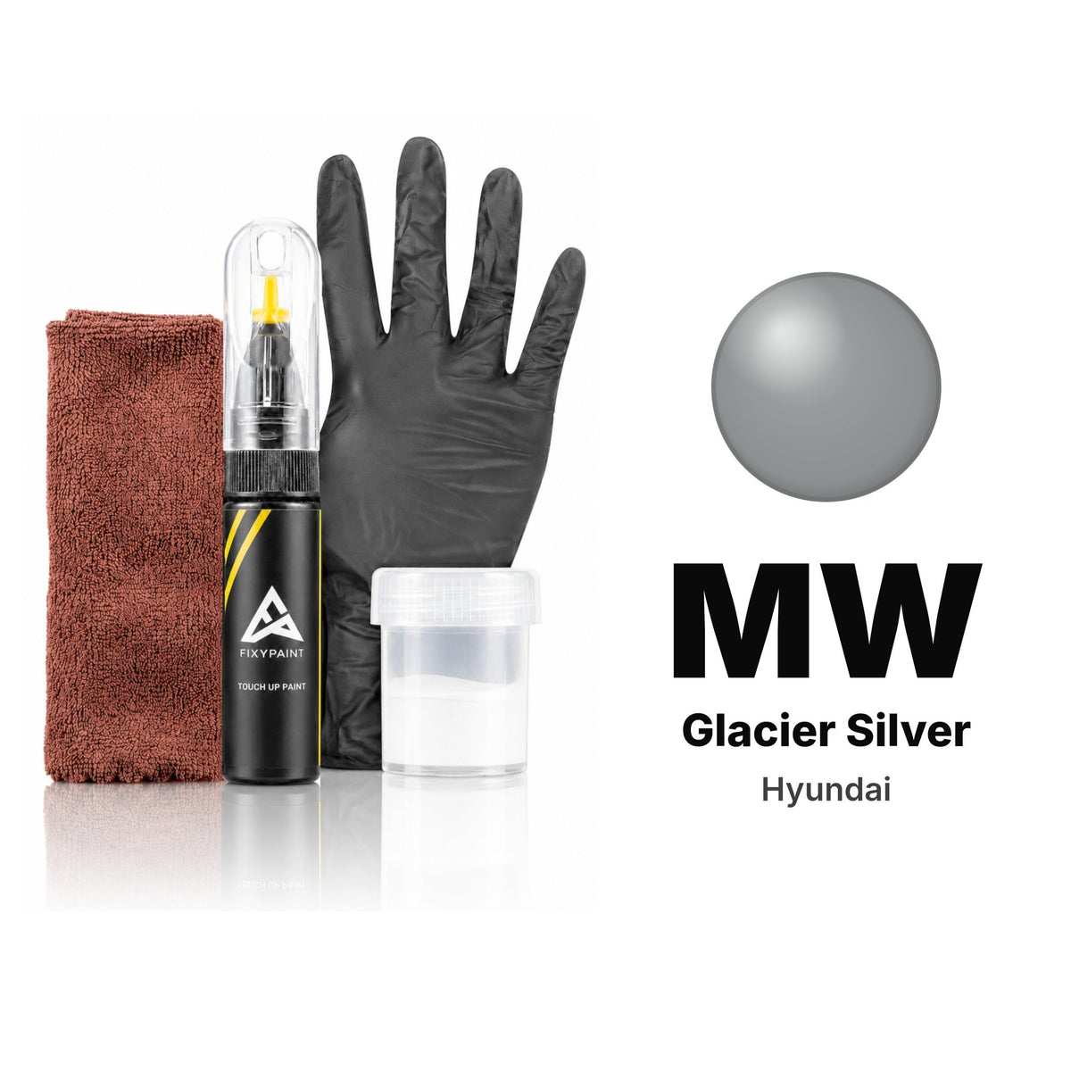 Touch-up paint for Hyundai MW Glacier Silver, Complete kit