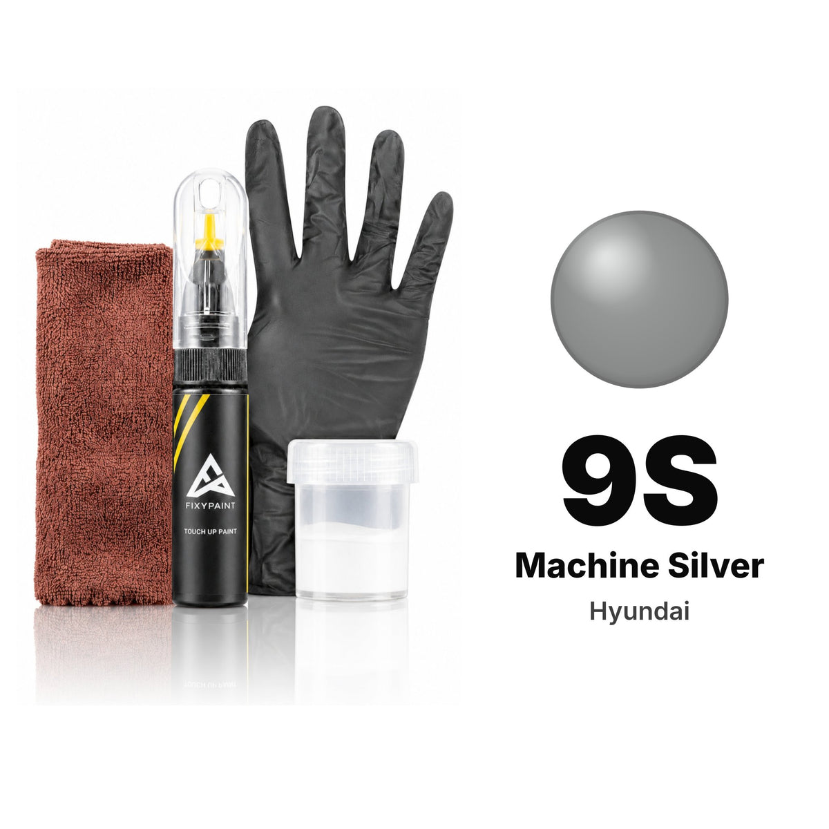 Lackstift für Hyundai – 9S Machine Silver (alle Modelle, 2008), Set Komplett