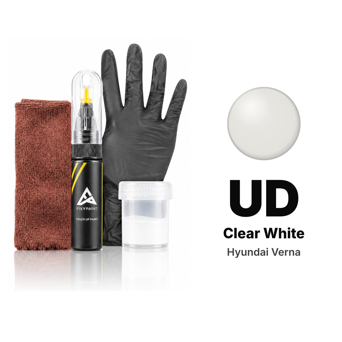 Touch-up paint for Hyundai Verna UD Clear White, Complete kit