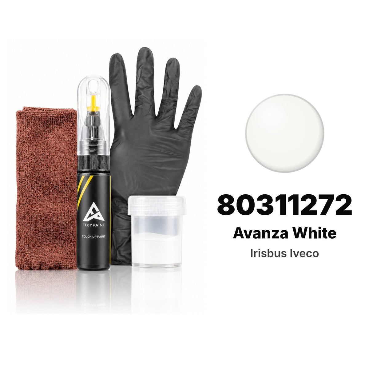 Touch-up paint for Irisbus Iveco 80311272 Avanza White, Complete kit