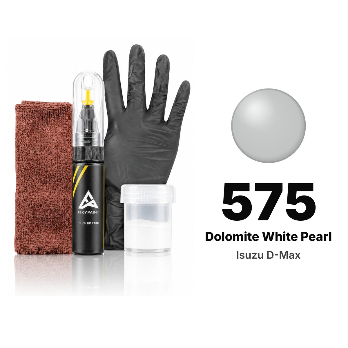 Touch-up paint for Isuzu D-Max 575 Dolomite White Pearl, Complete kit