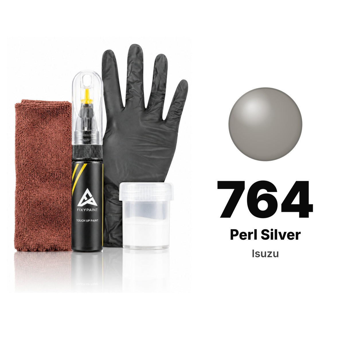 Touch-up paint for Isuzu 764 Perl Silver, Complete kit