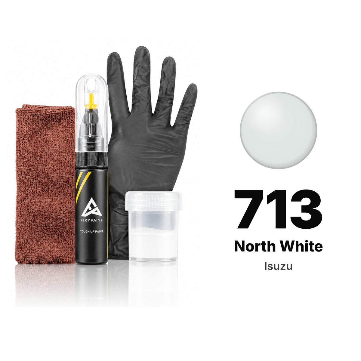 Touch-up paint for Isuzu 713 North White, Complete kit
