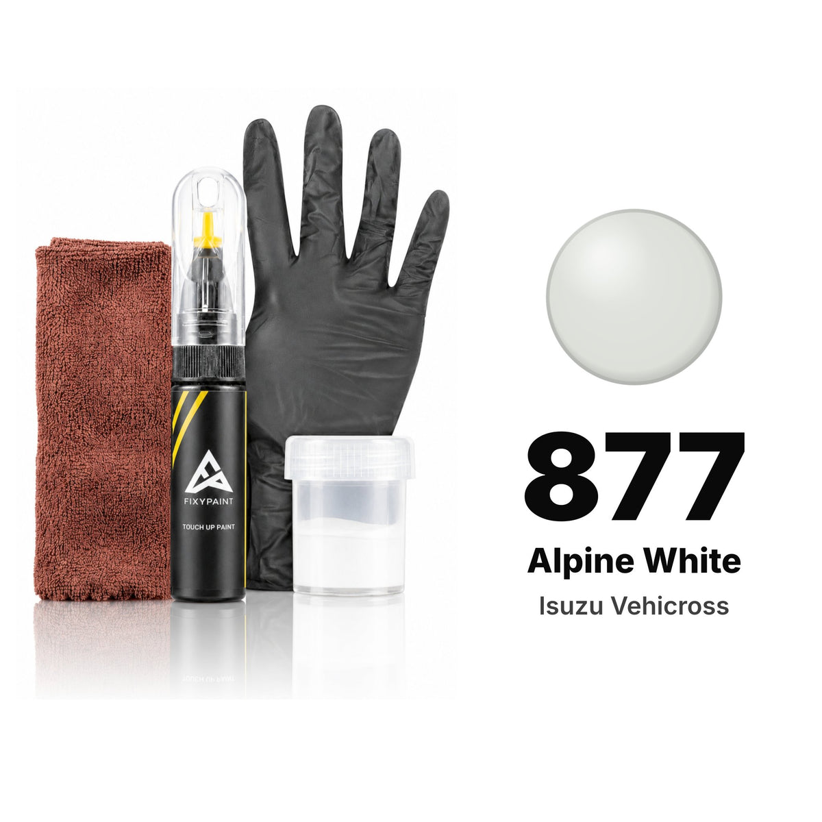 Touch-up paint for Isuzu Vehicross 877 Alpine White, Complete kit