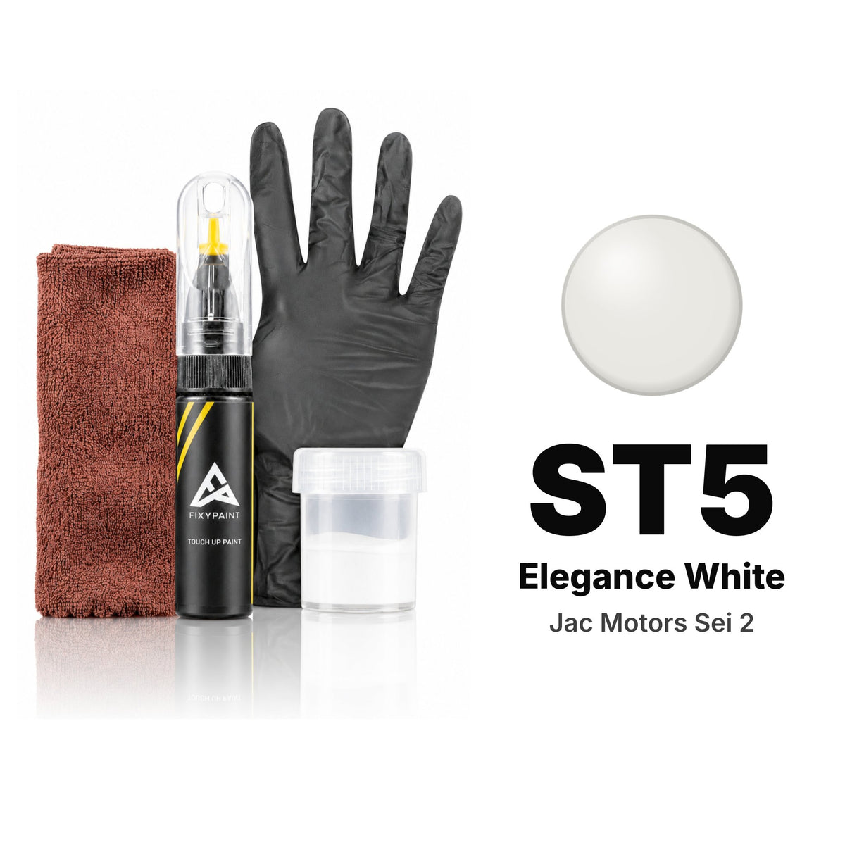 Touch-up paint for Jac Motors Sei 2 ST5 Elegance White, Complete kit