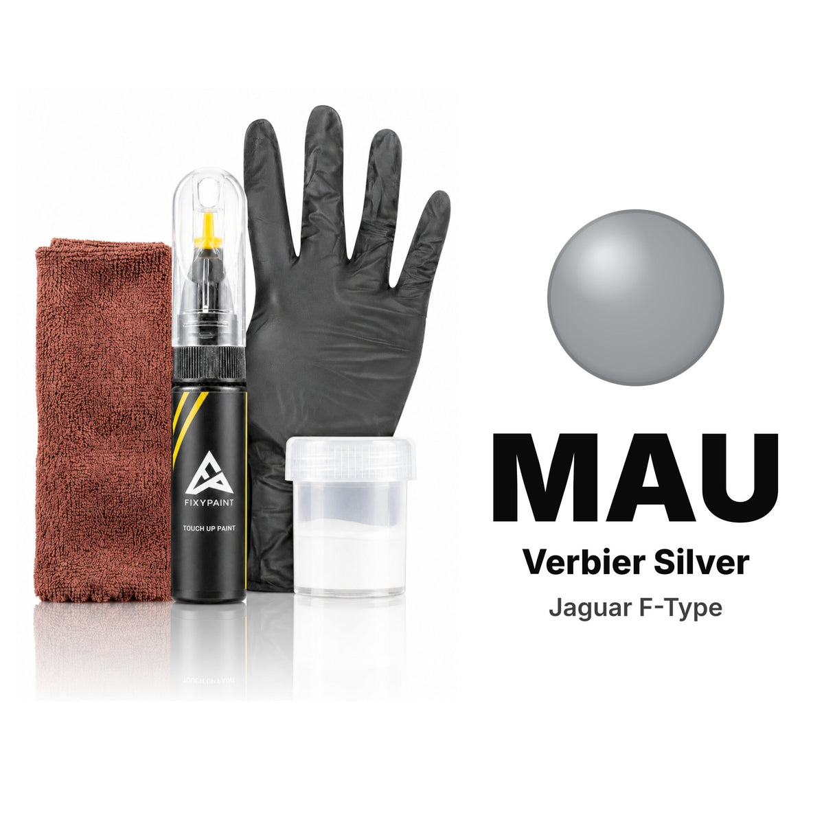 Touch-up paint for Jaguar F-Type MAU Verbier Silver, Complete kit