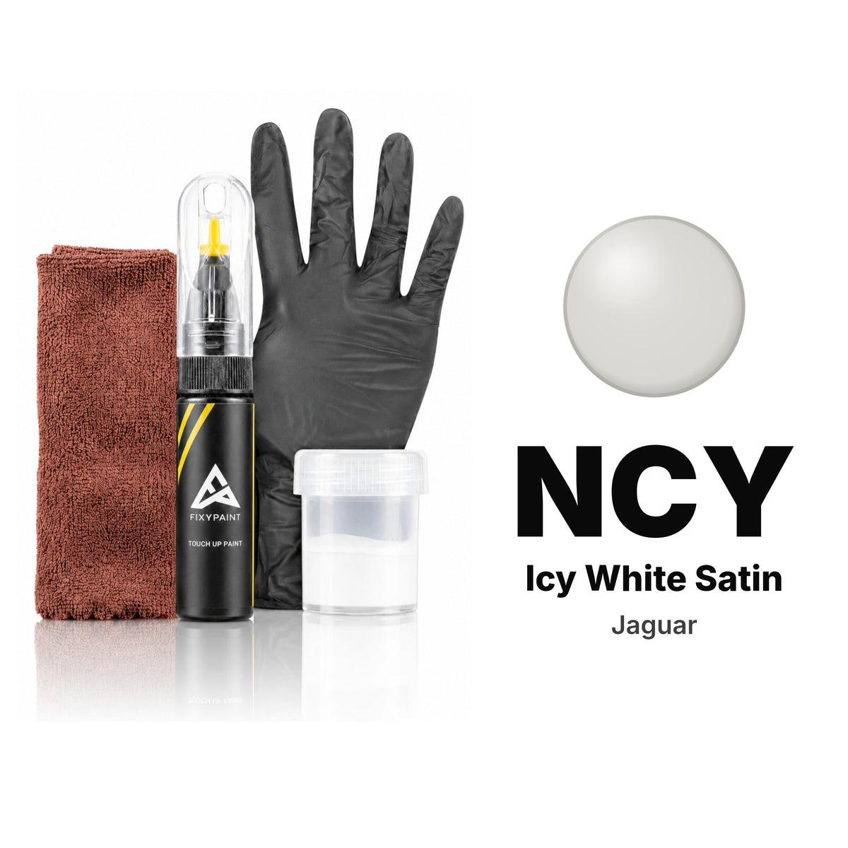 Peinture de retouche pour Jaguar – NCY Icy White Satin (tous modèles, 2020), kit Complet