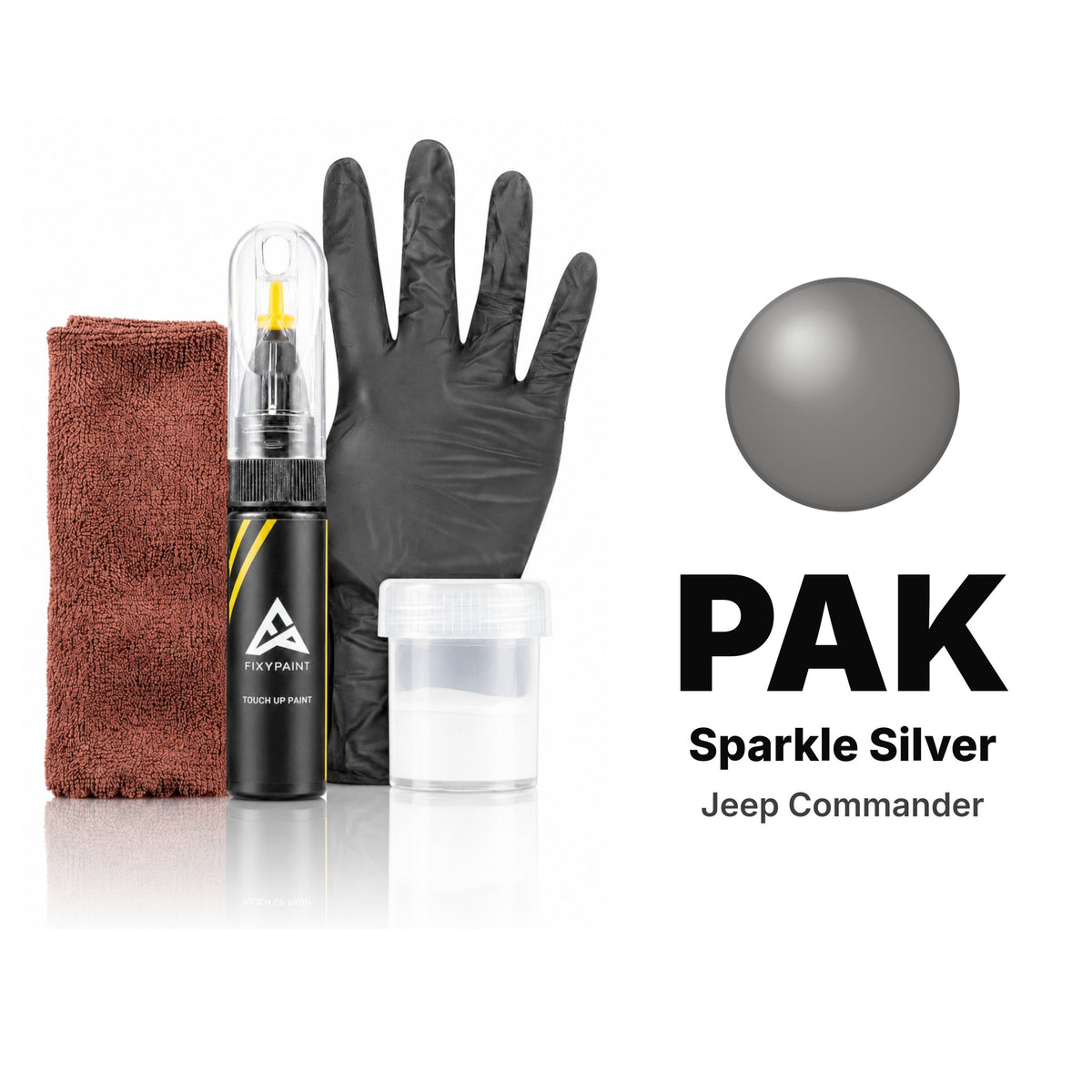 Lackstift für Jeep Commander – PAK Sparkle Silver (2007–2012), Set Komplett