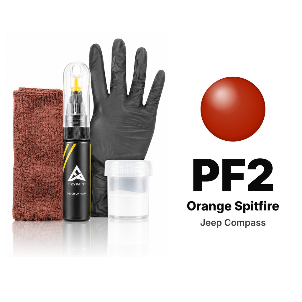 Lackstift für Jeep Compass – PF2 Orange Spitfire (2018–2024), Set Komplett